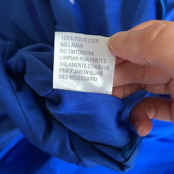 Ieena for Mac Duggal Jersey Plunge Neck Evening Gown in Royal Size 6 - Picture 12 of 12